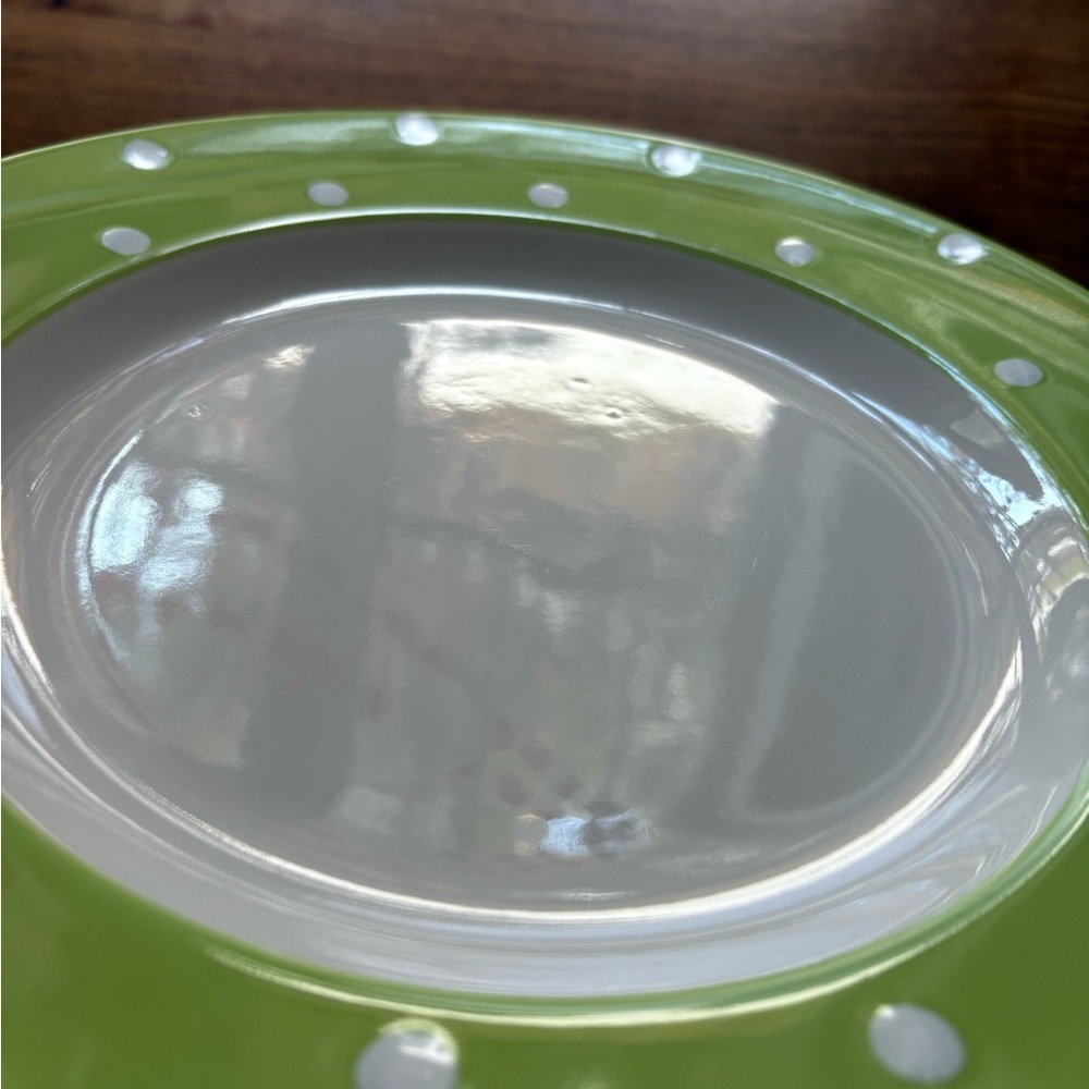 SPODE Baking Days Polka Dot Dinner Plates in Lime Green - Picture 10 of 10